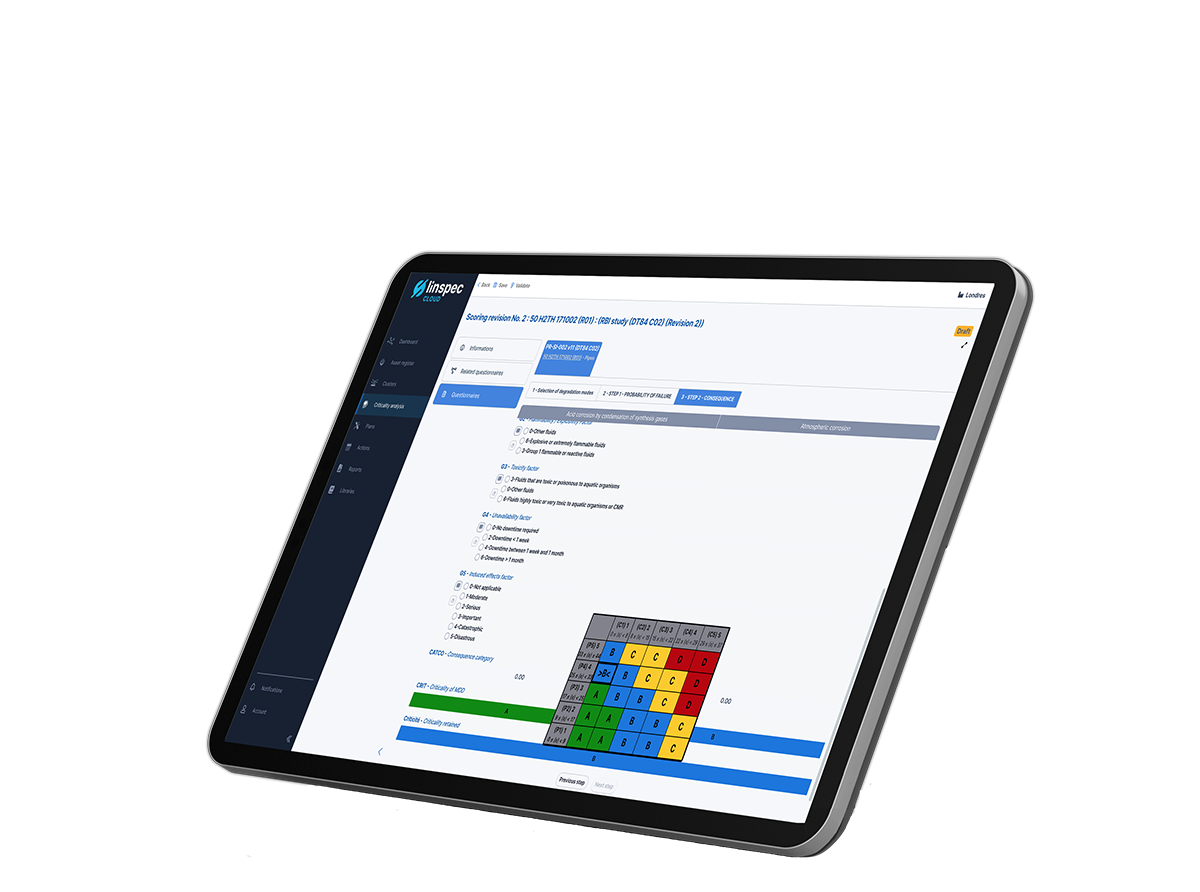 SIRFULL - Mockup Criticité Linspec Cloud Homepage